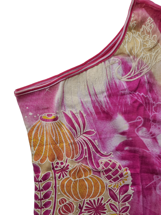 Asymmetrical y2k mesh top