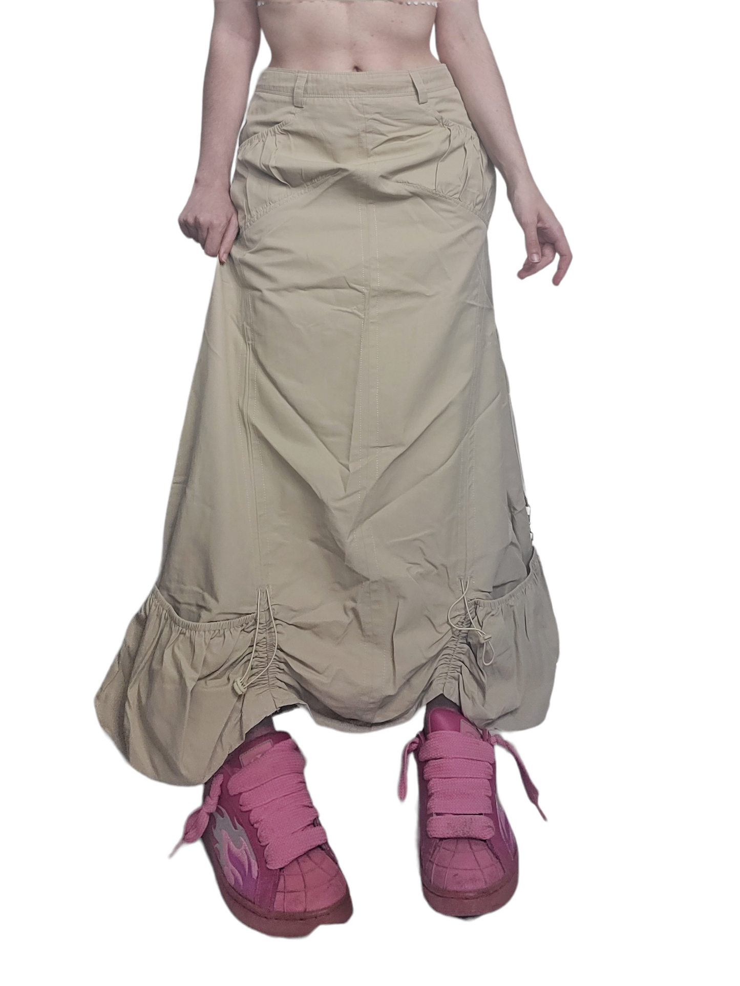 Maxi skirt gorpcore dystopian beige