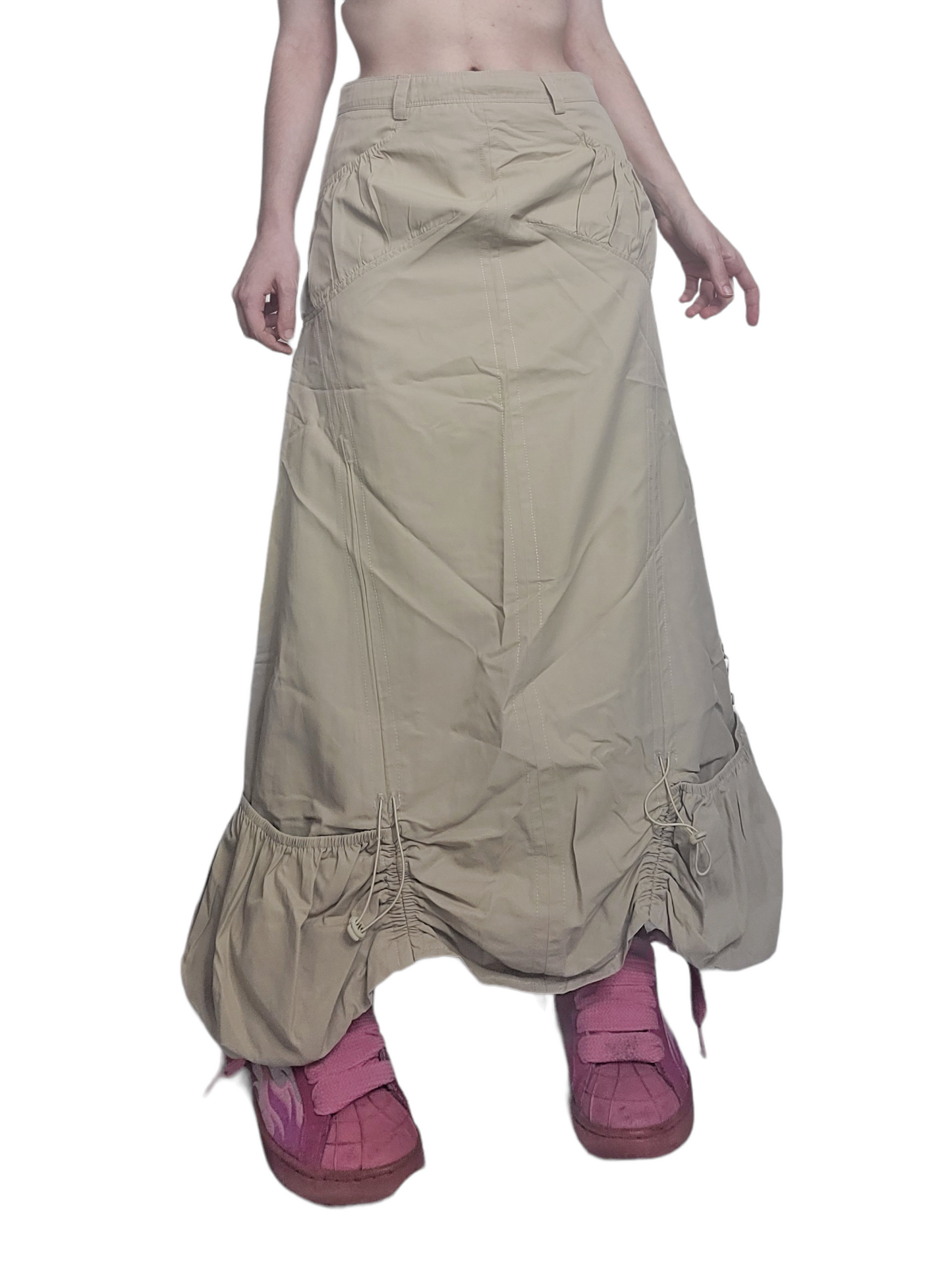 Maxi skirt gorpcore dystopian beige