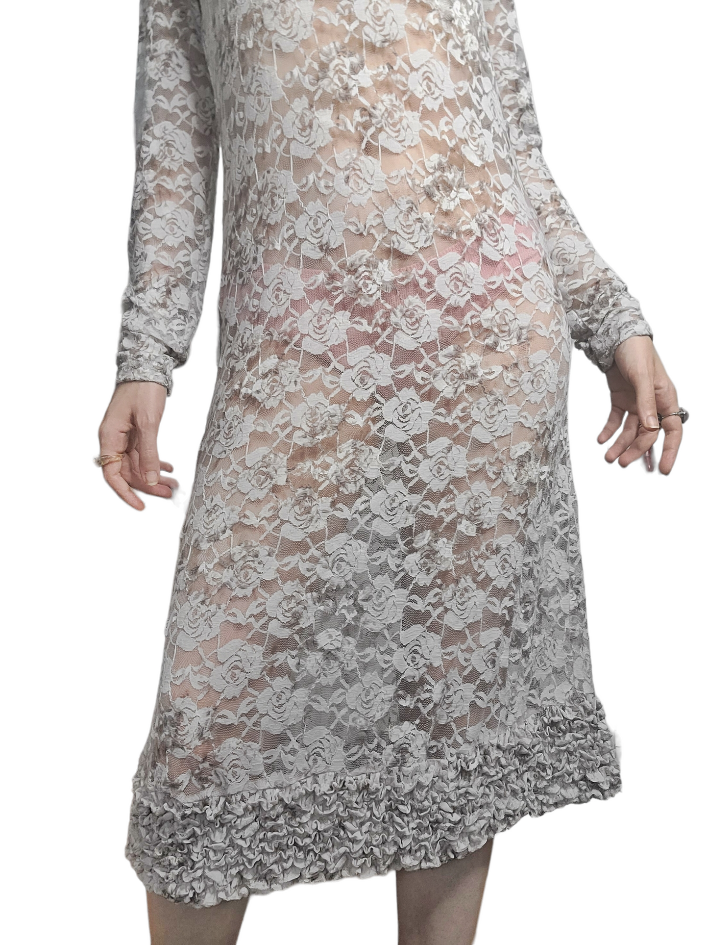 Long white lace bohemian dress