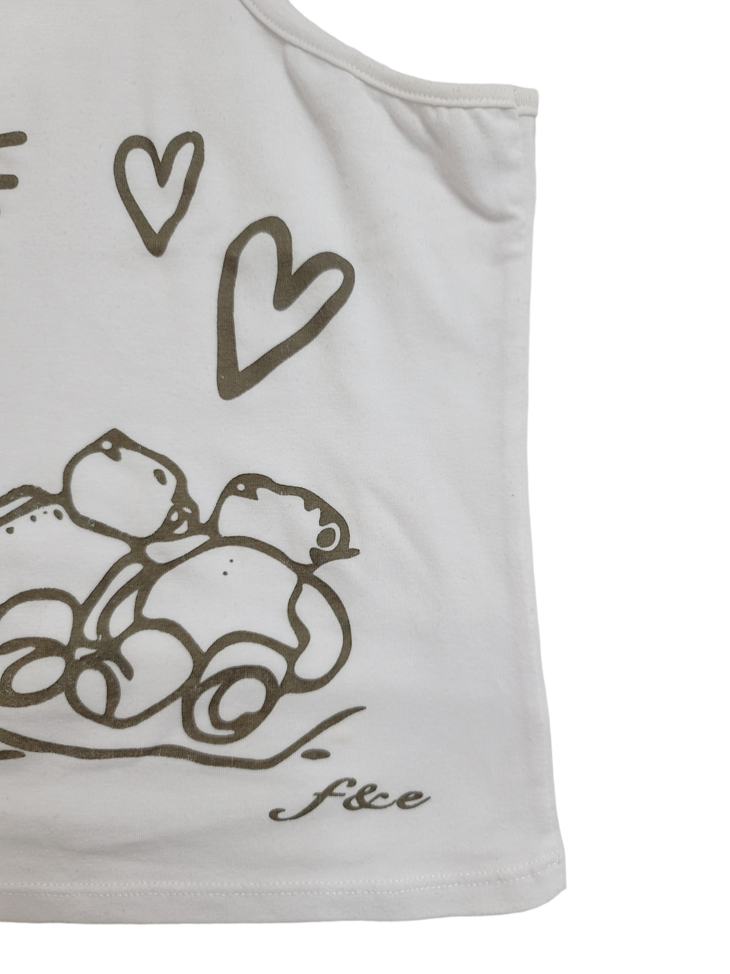 White kidcore printed y2k top