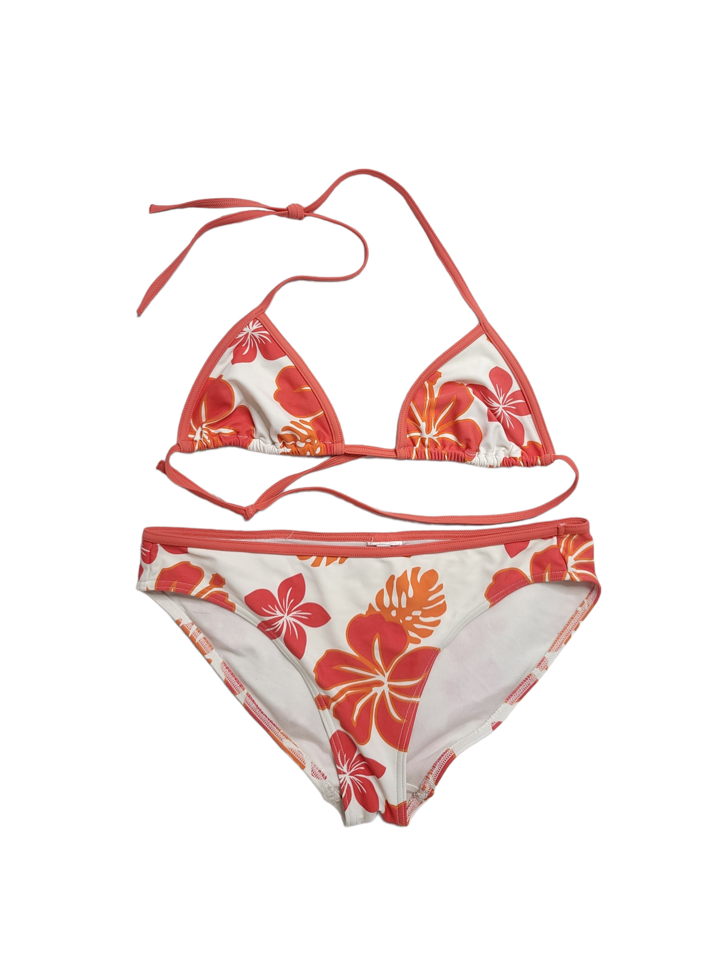 Maillot 2 pieces hibiscus 2000s vintage pastel fancy y2k indie style bratz hawaii 90s beachwear