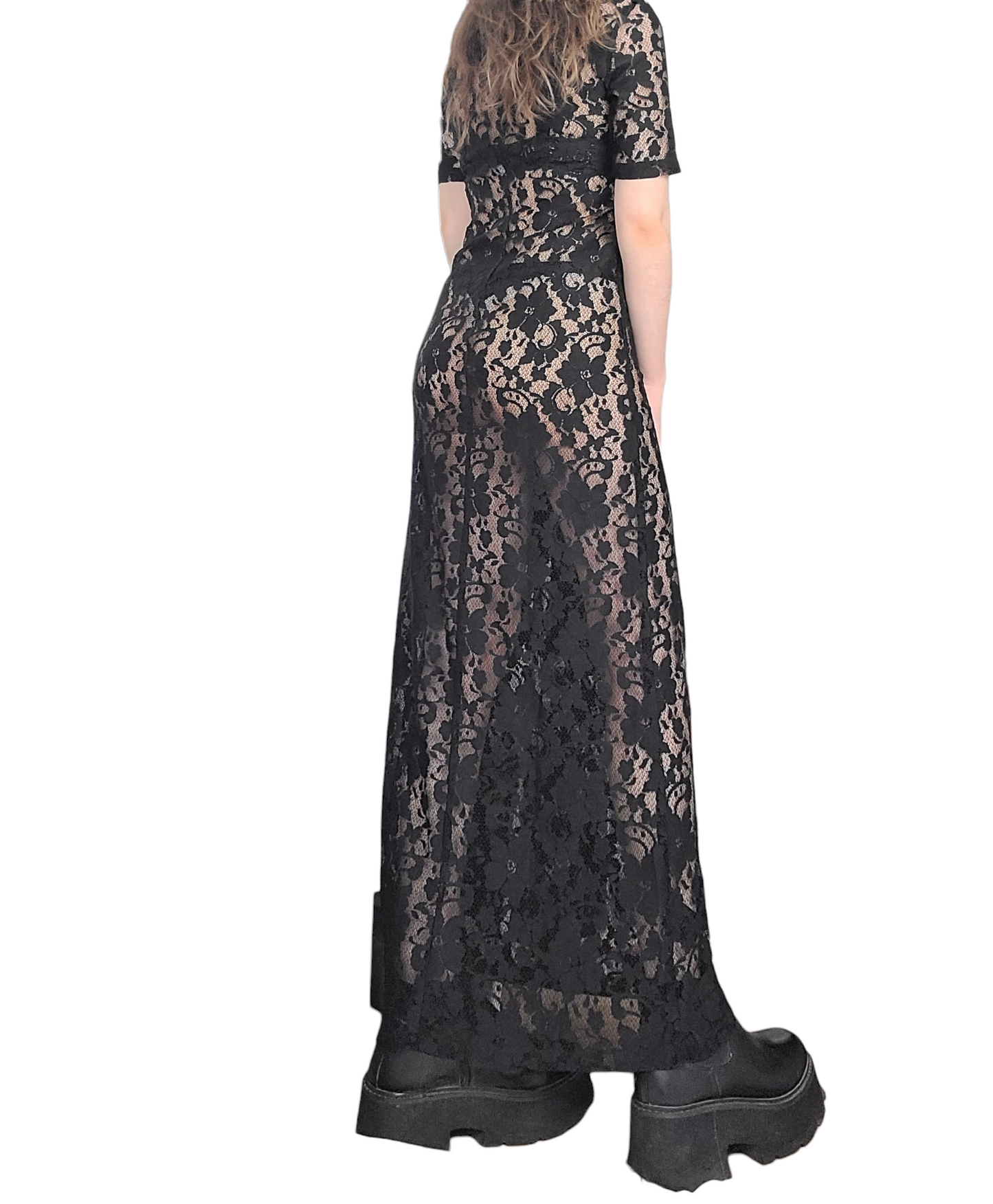 Maxi skirt fairy black lace y2k
