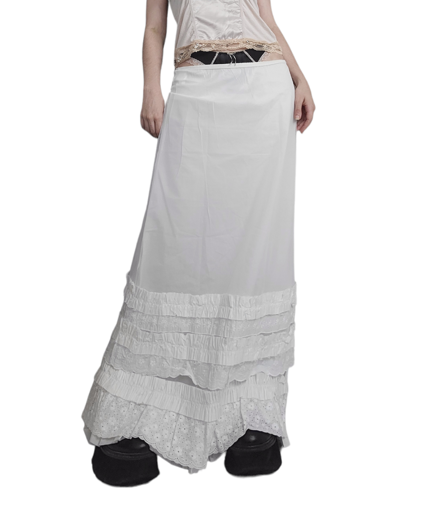Maxi skirt fairy blanche coquette