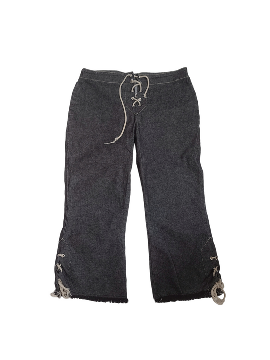 Short jean y2k bohemian pantacourt archive streetwear skater grunge 2000s indie aesthetic bratz lacets streetwear hiphop 