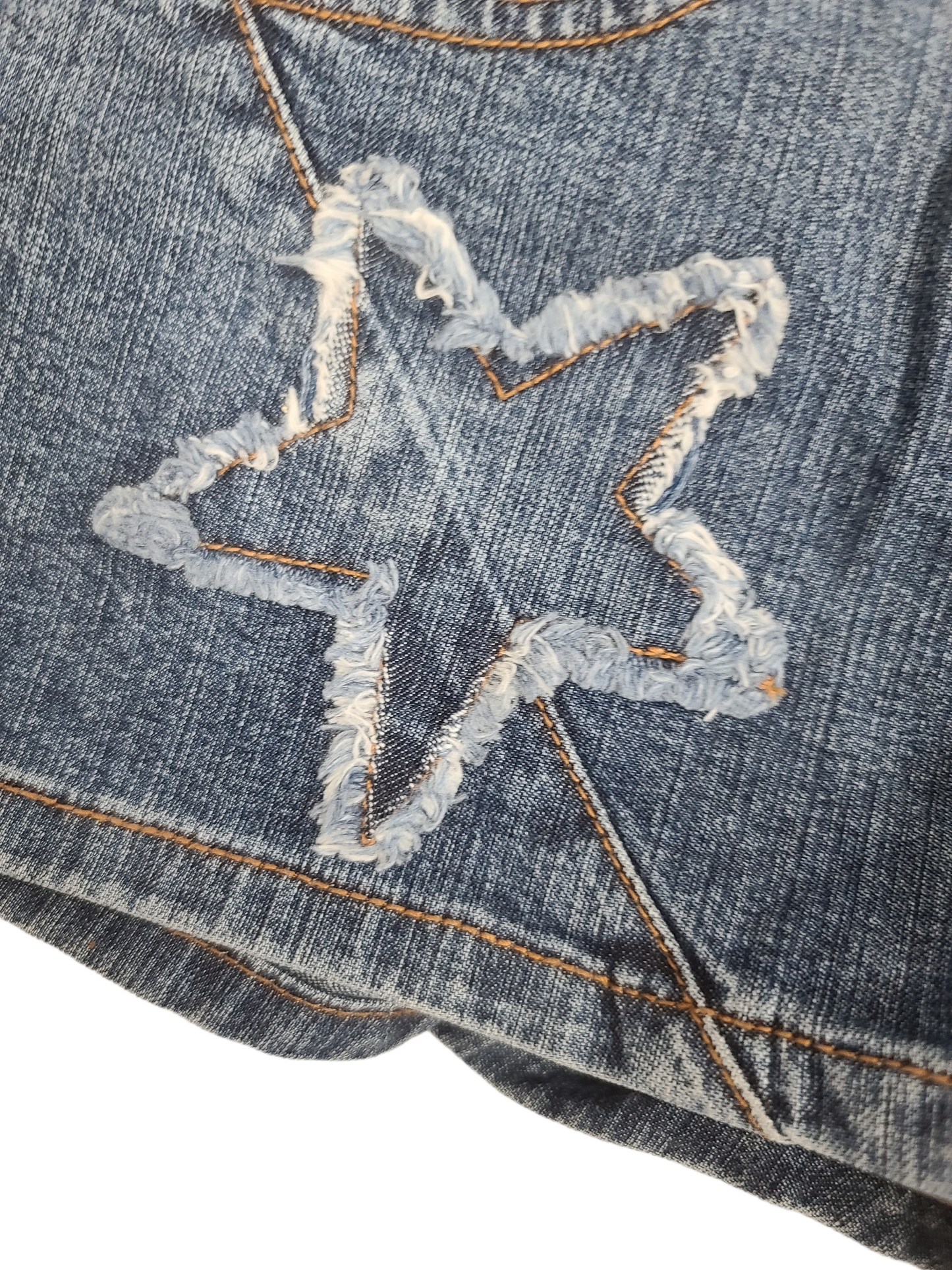 Grunge star mini jean shorts
