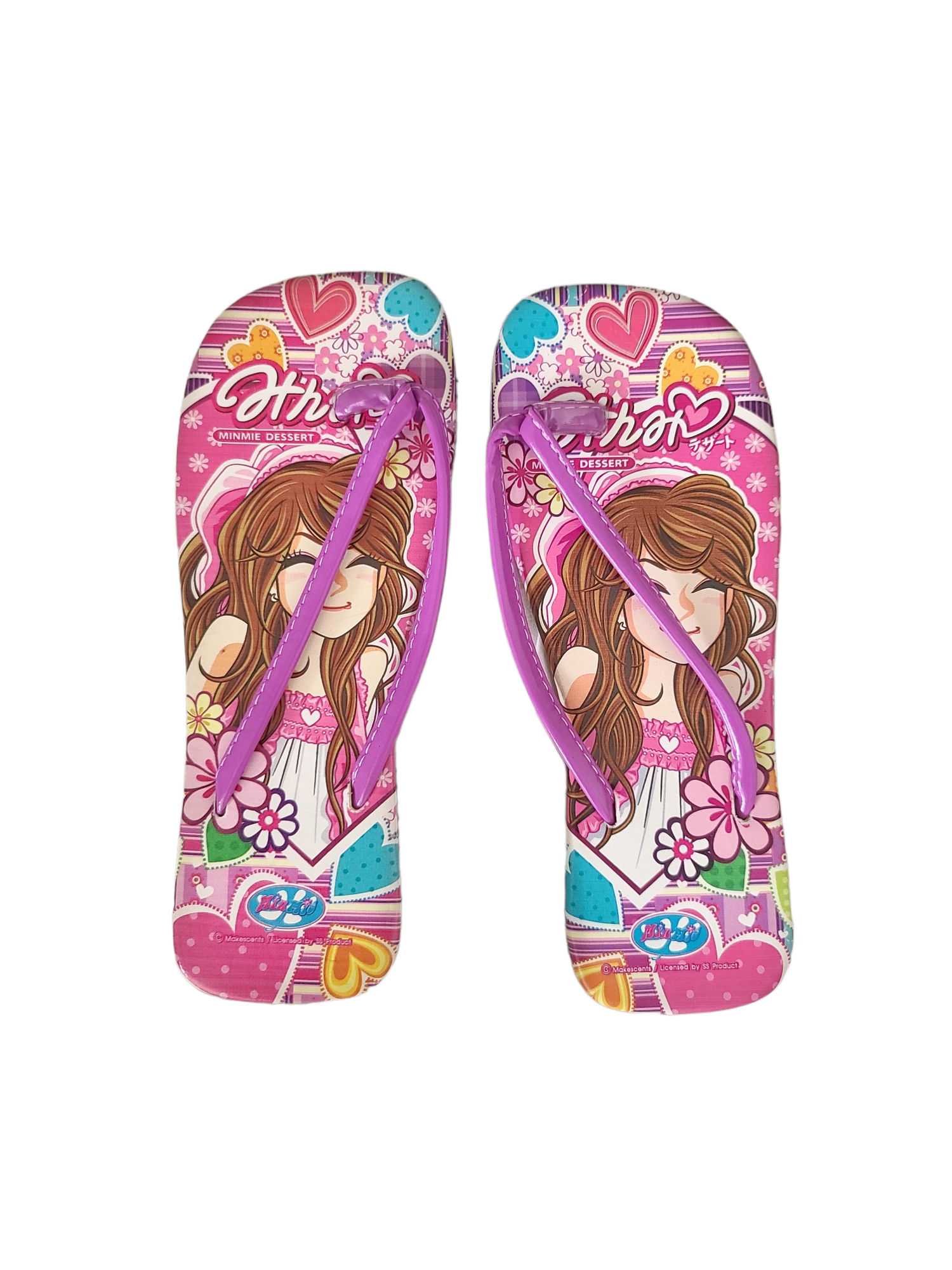 Harajuku y2k gyaru kawaii mcbling pink tongs barbiecore japan japon 2000 printed pink girly cute