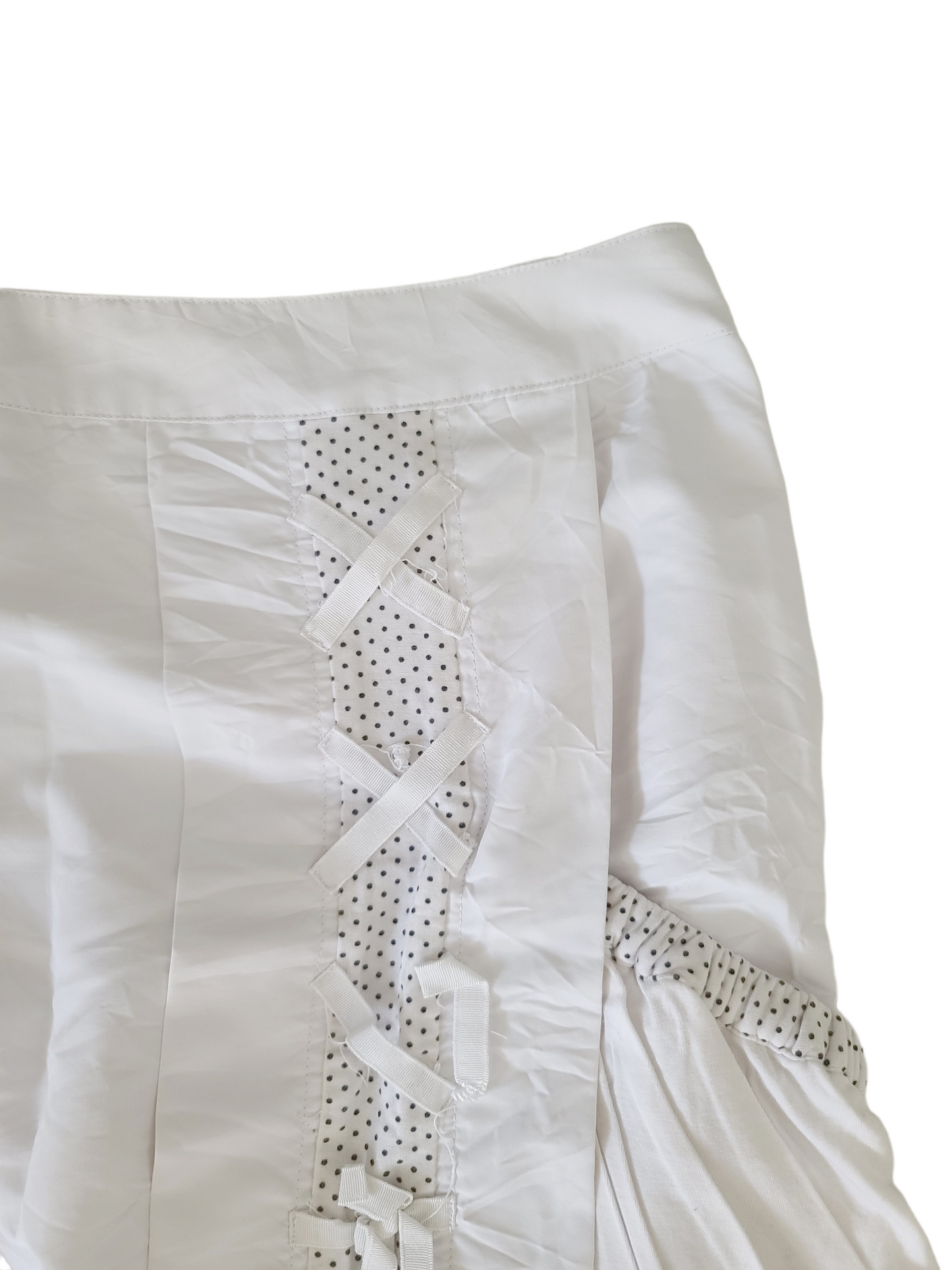 Jupe coquette blanche à rubans
