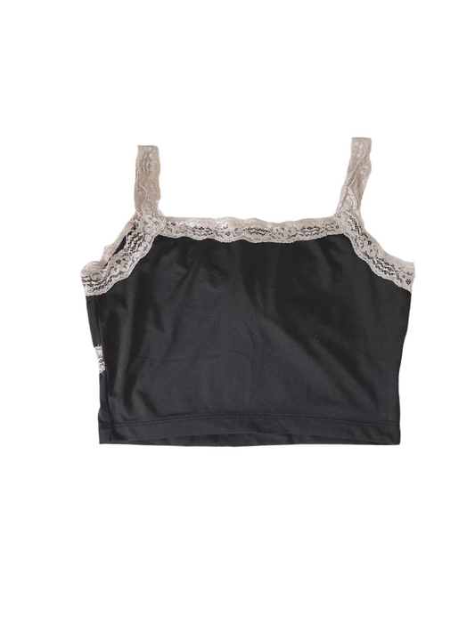 Black lace mini top