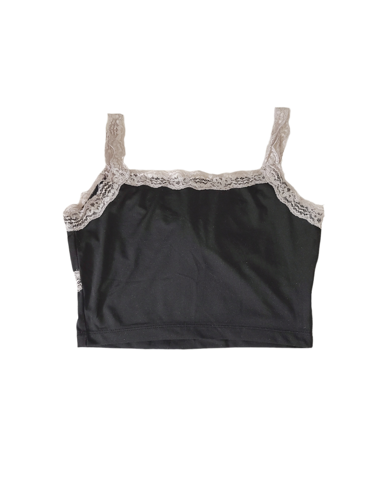 Mini top coquette dentelle noir