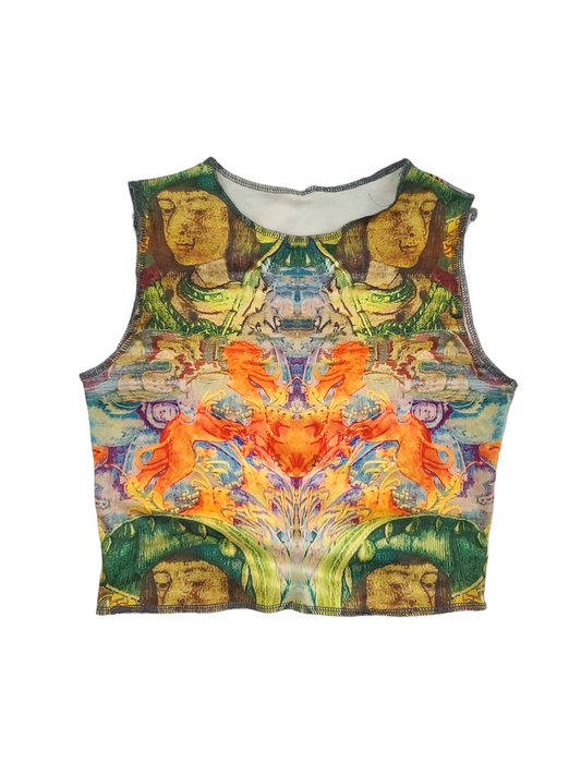 Rave futuristic psyche colorfull y2k vintage crop top croptop tank top indie renaissance