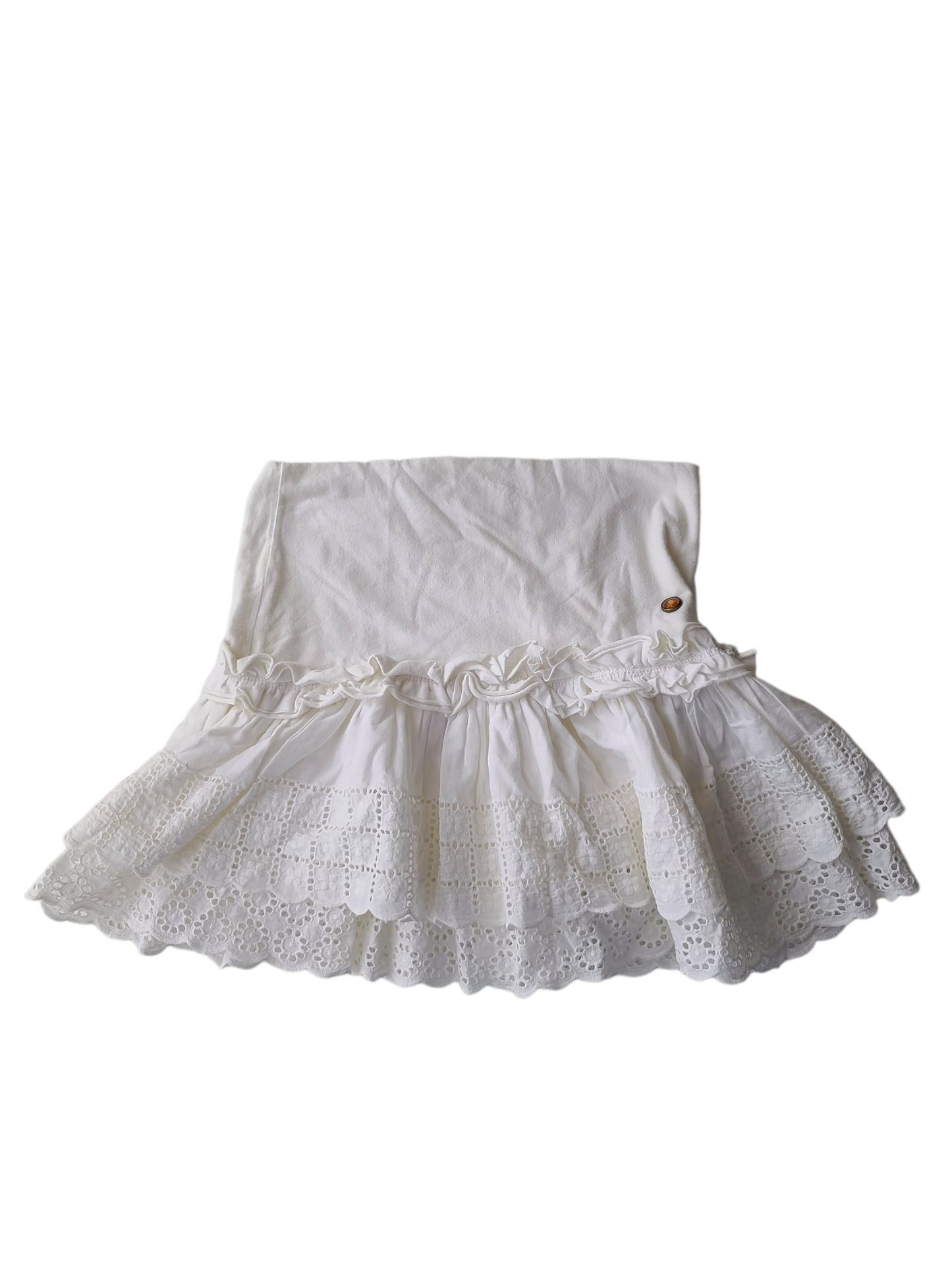 Coquette white skirt mini jupe blanche y2k cottagecore volants dentelle lace vintage