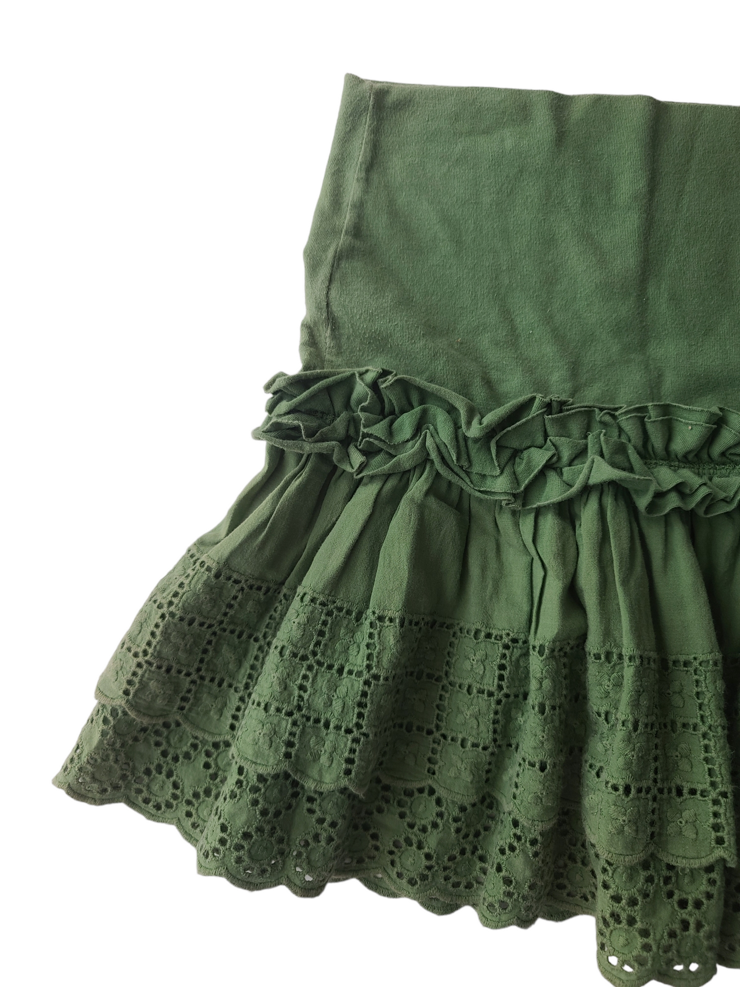 Green lace flirty skirt