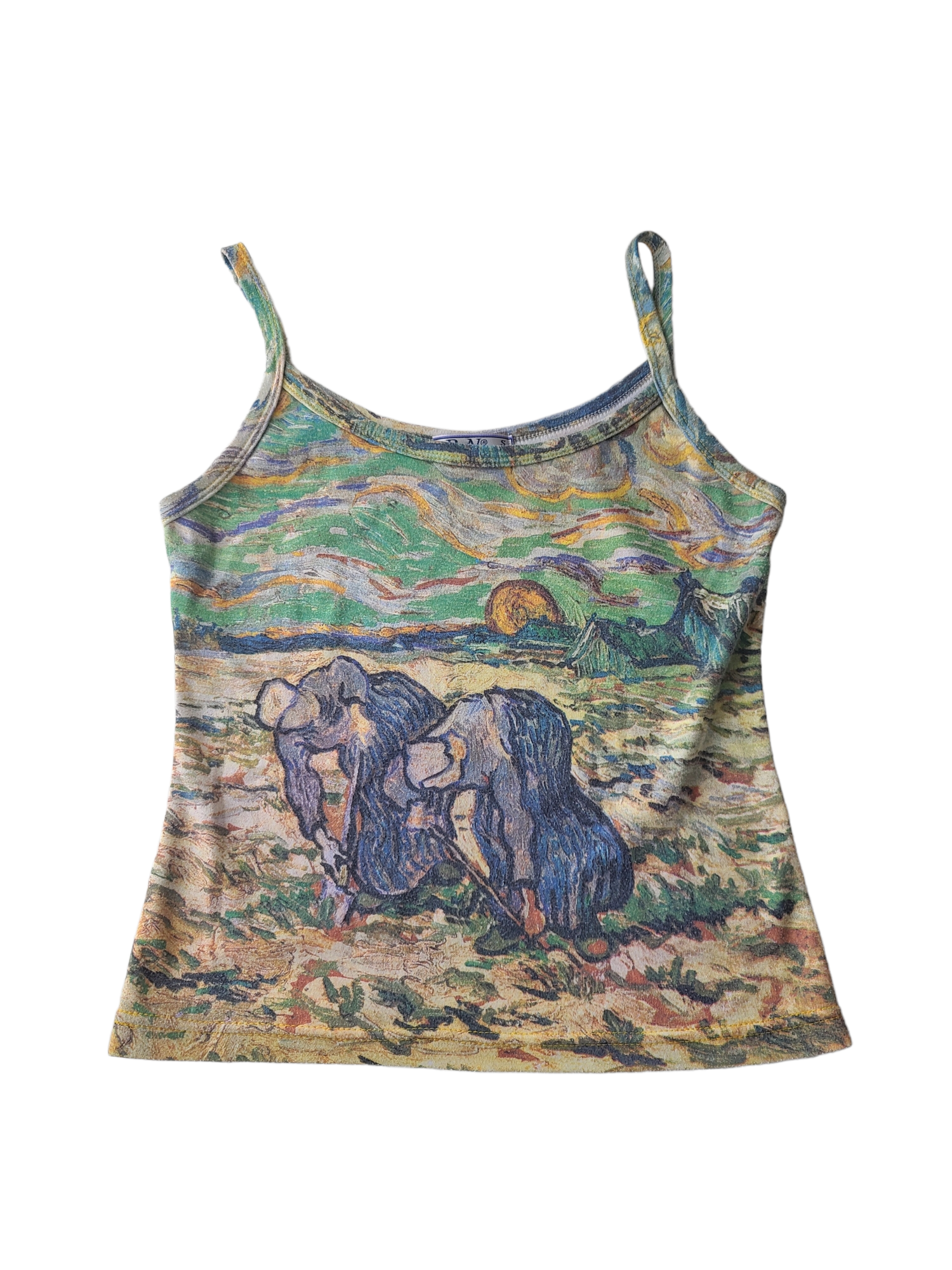 Printed top vintage y2k archive fashion collector rare imprimé van gogh cybery2k