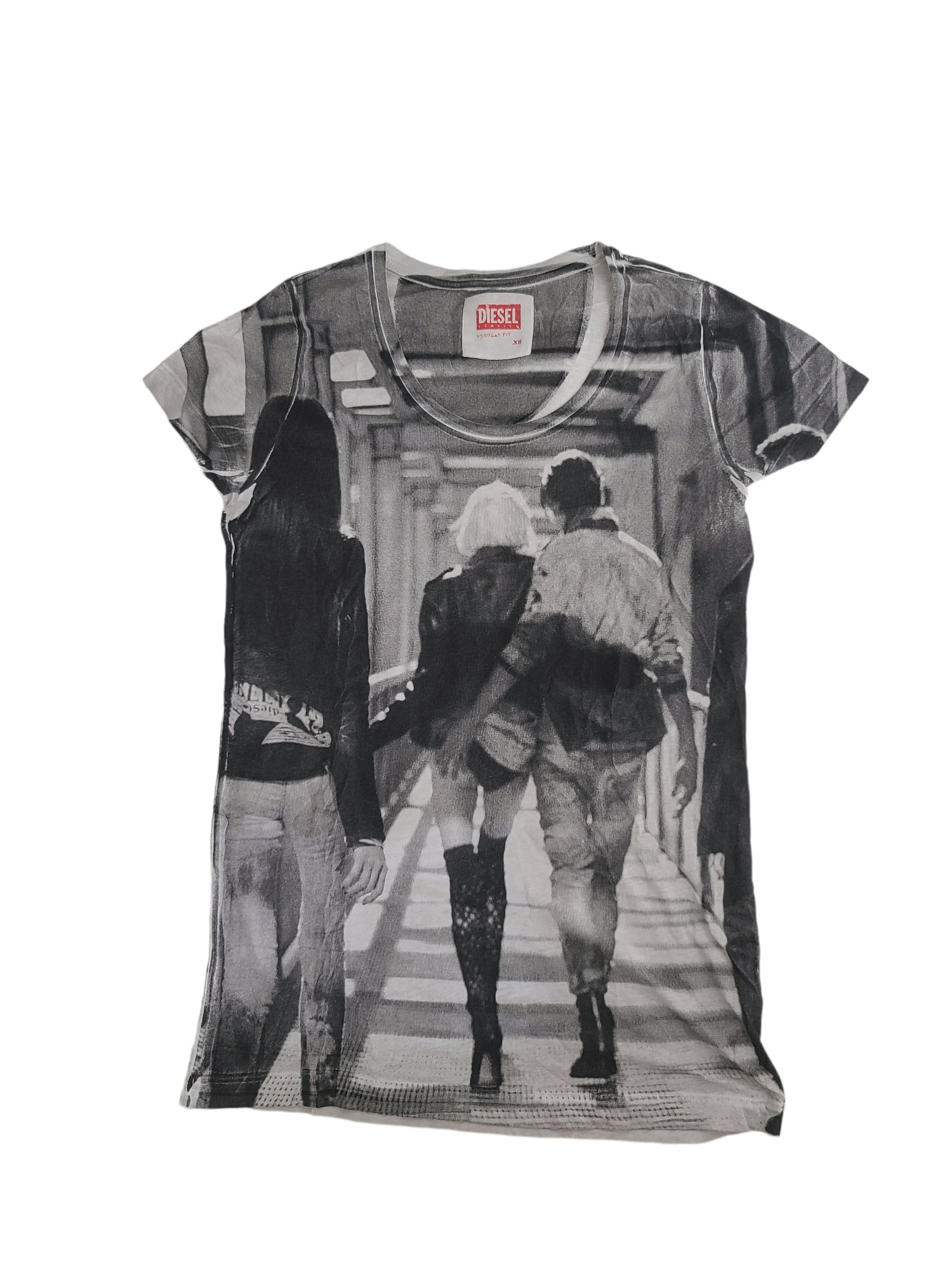 Diesel top y2k cybery2k archive fashion rare collector diesel top printed photo black and white