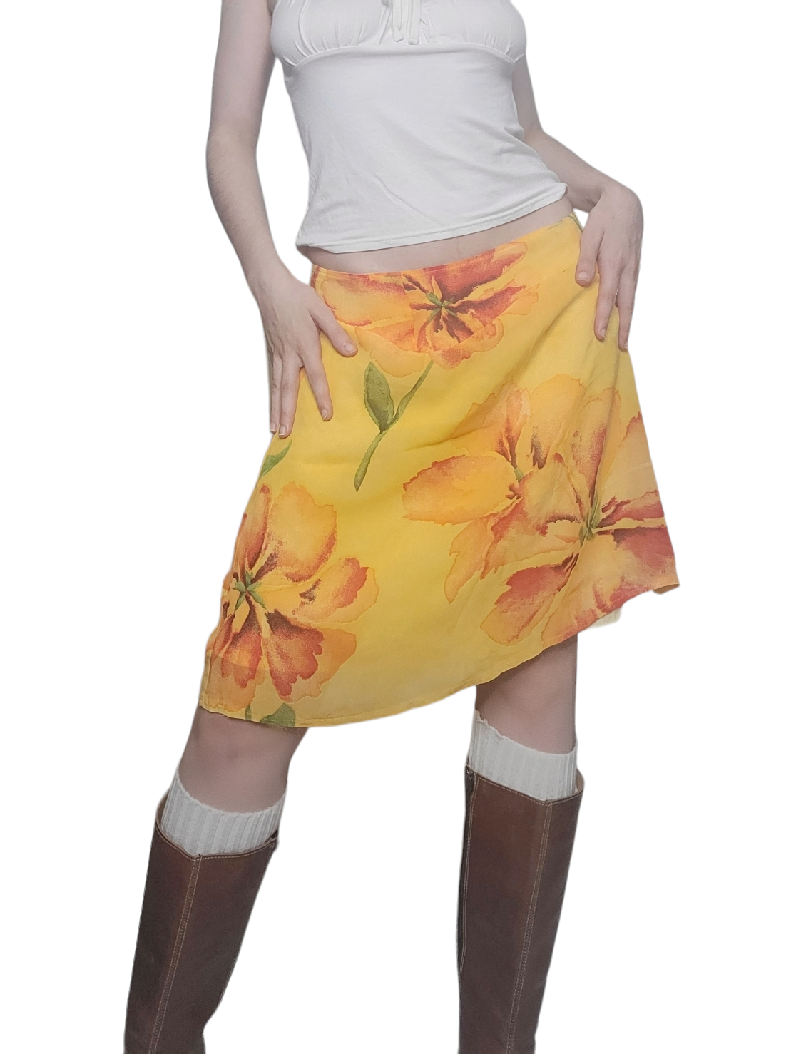 Flowers mesh vintage y2k printed skirt funky aesthetic fairy colorfull fancy cute 