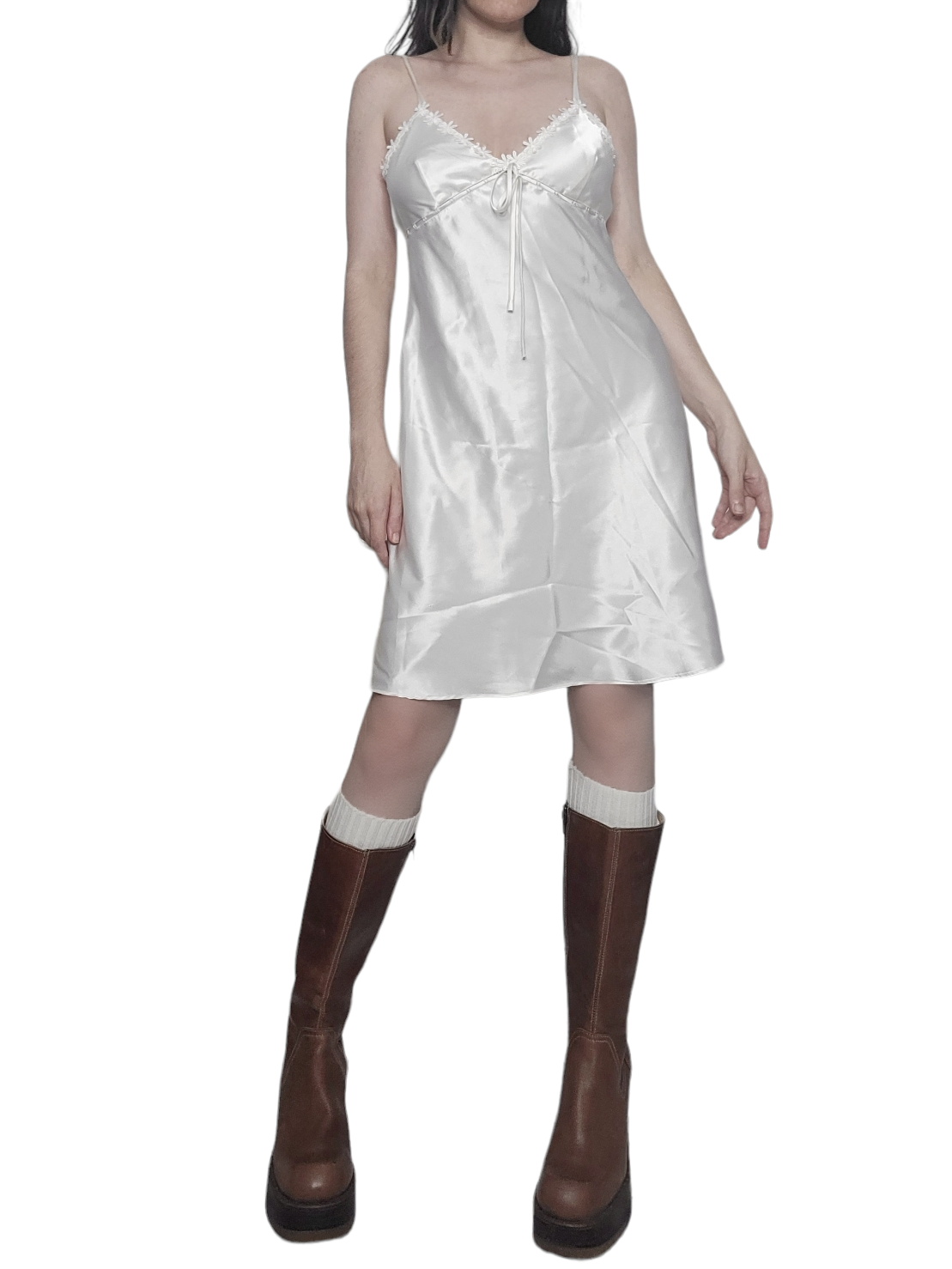 Coquette vintage y2k lace dress satin flowers nuisette