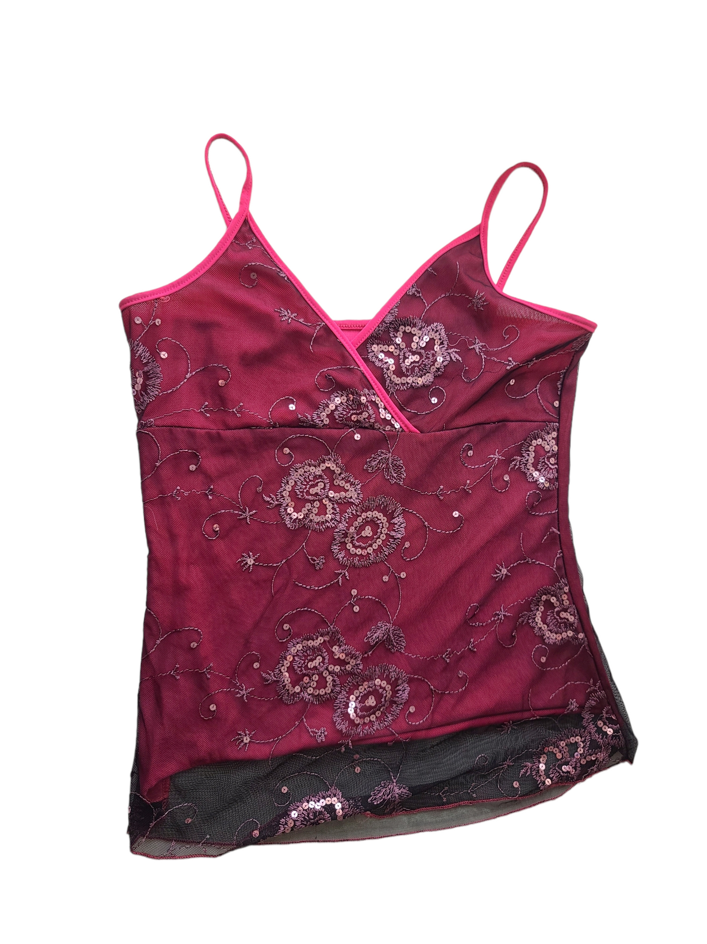 Fairy y2k vintage mesh cami top pink coquette kawaii cute girly