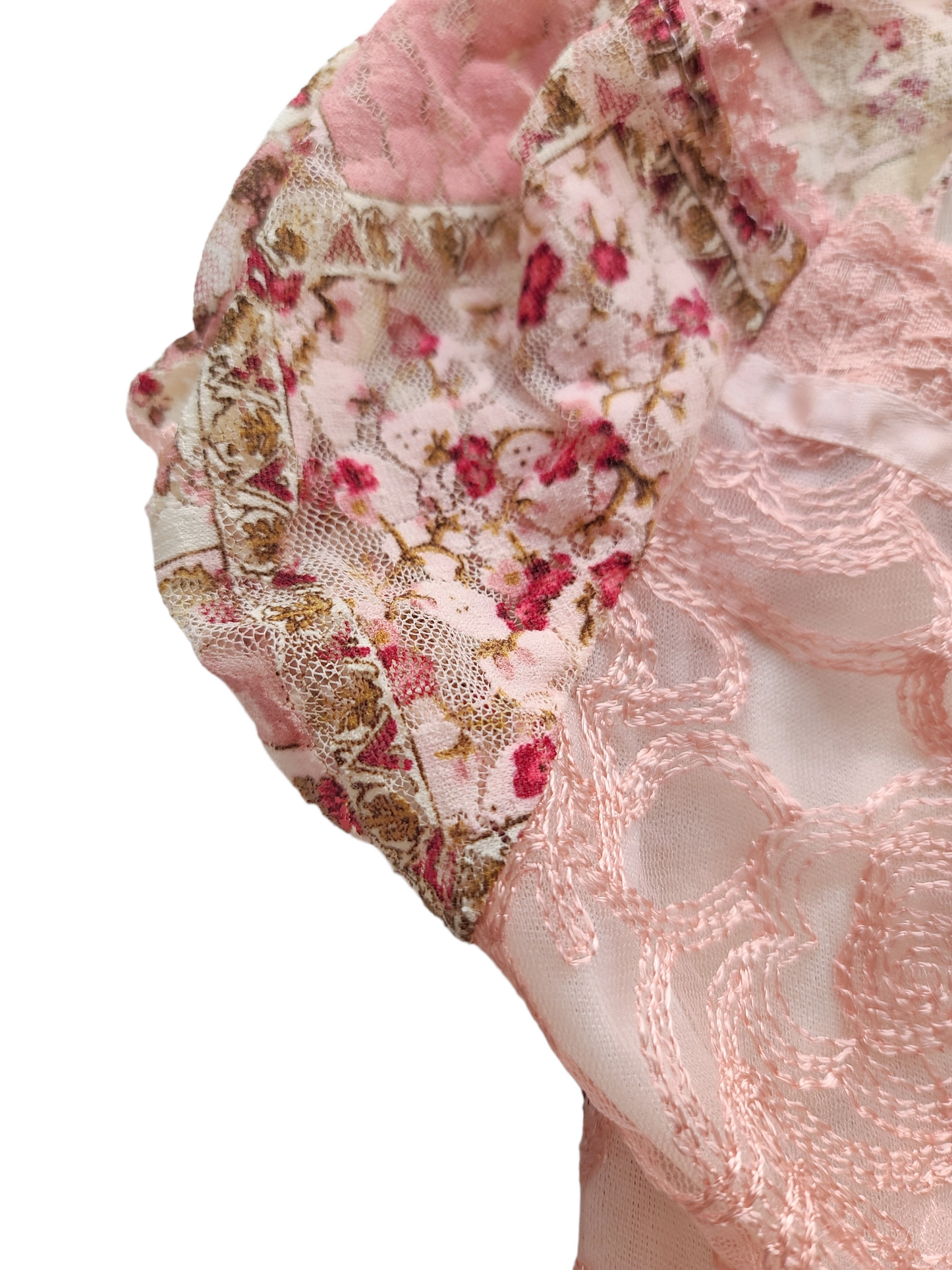 Y2k vintage coquette flowers pink top - zimfriperie