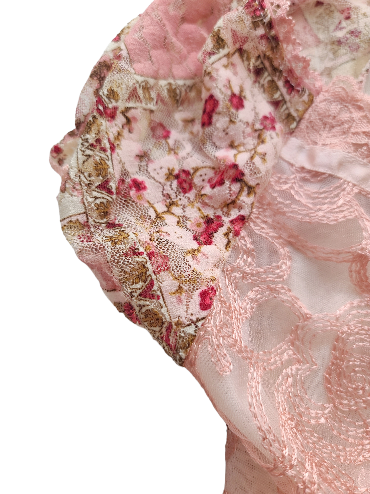 Y2k vintage coquette flowers pink top - zimfriperie