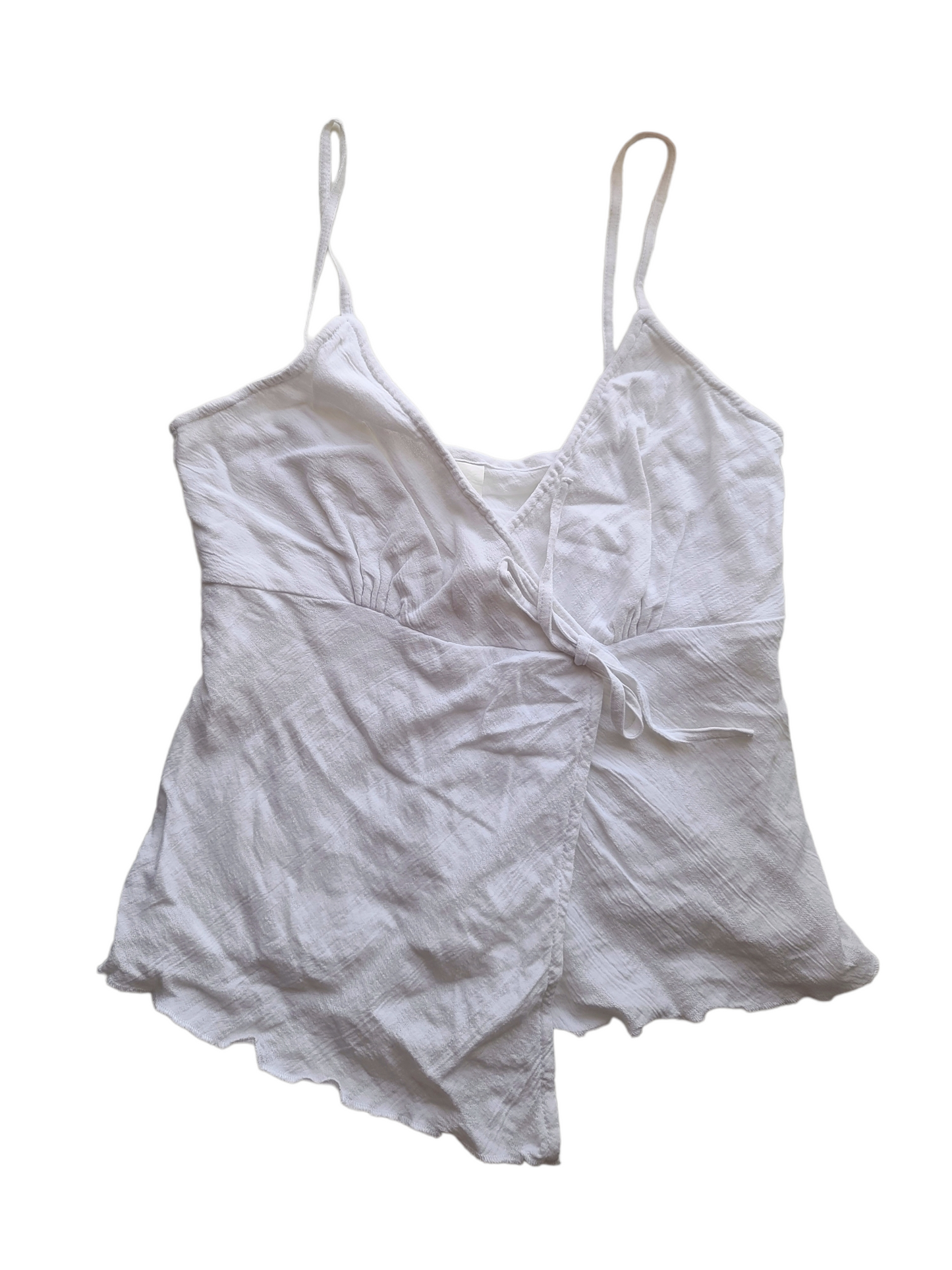 Fairy cottage white coton y2k vintage cami top asymetric coquette cute kawaii bohem