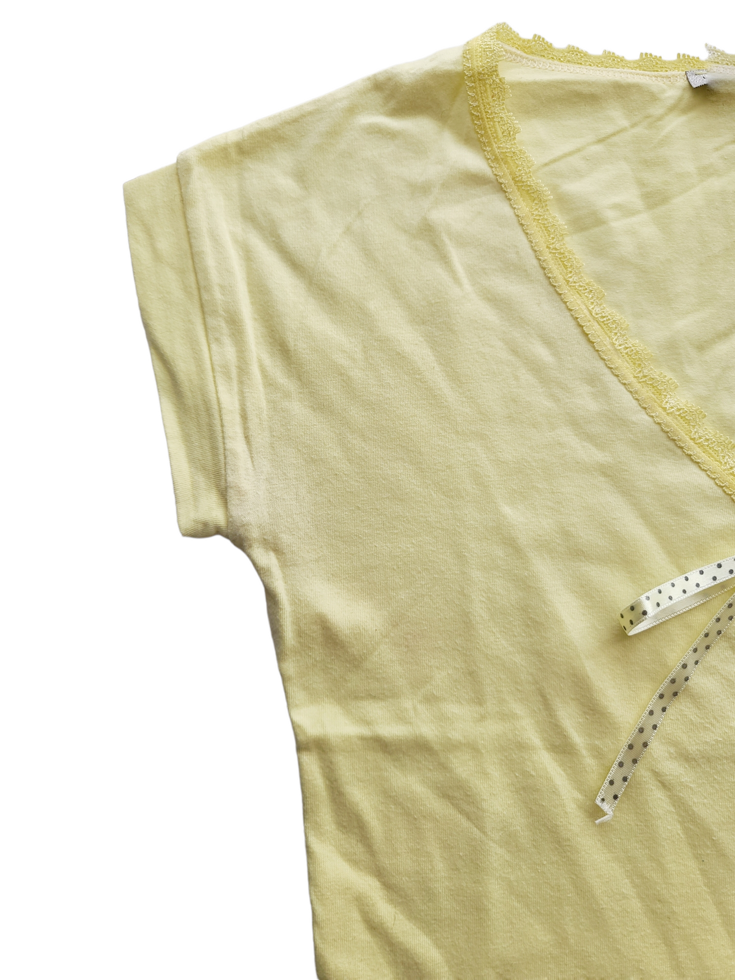 Vintage y2k coquette yellow lace top - zimfriperie