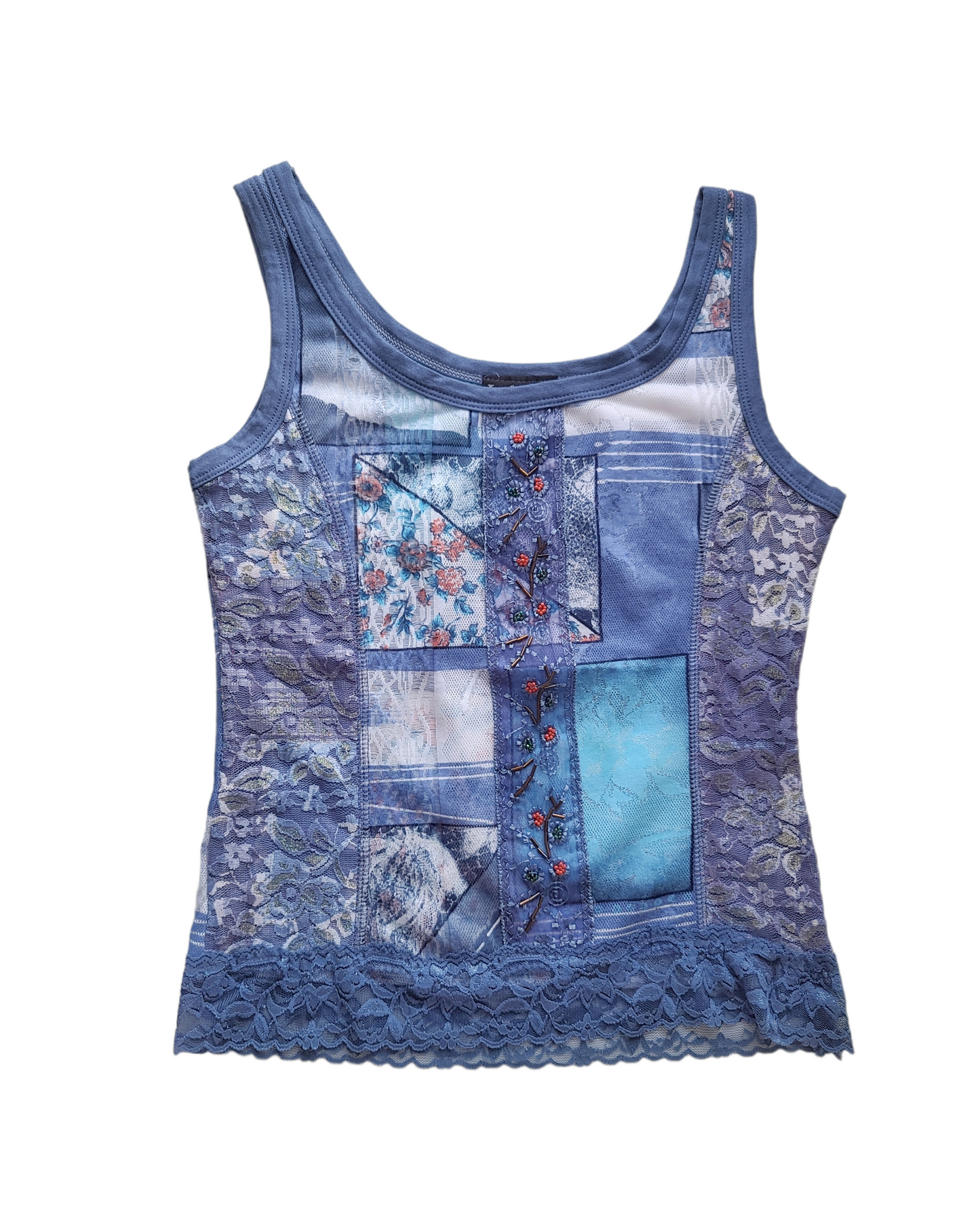 Coquette lace y2k vintage fairy blue top