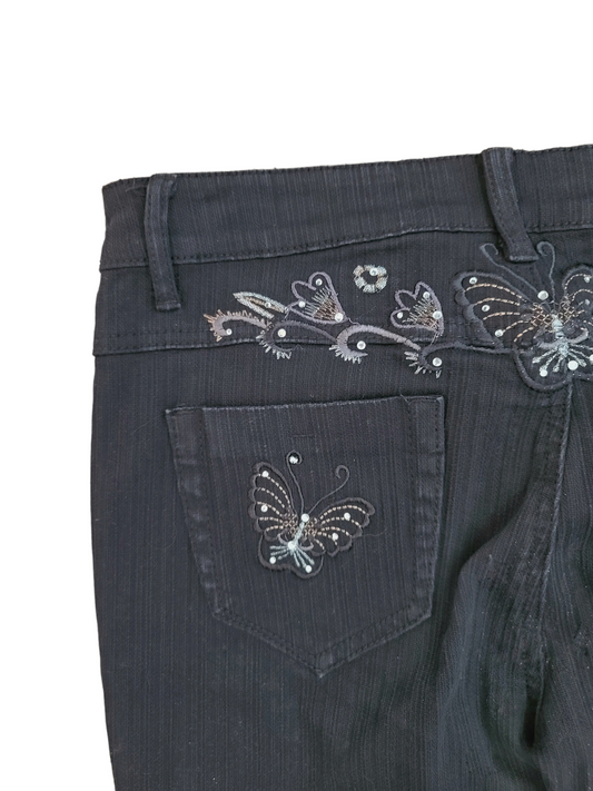 Y2k mcbling butterflies cropped pants