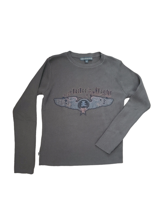 Cybergrunge acubi archive corduroy kaki y2k sweater