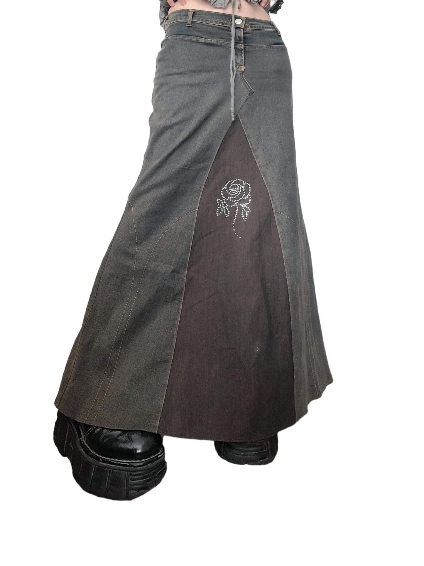 Denim 90s fairygrunge maxi skirt