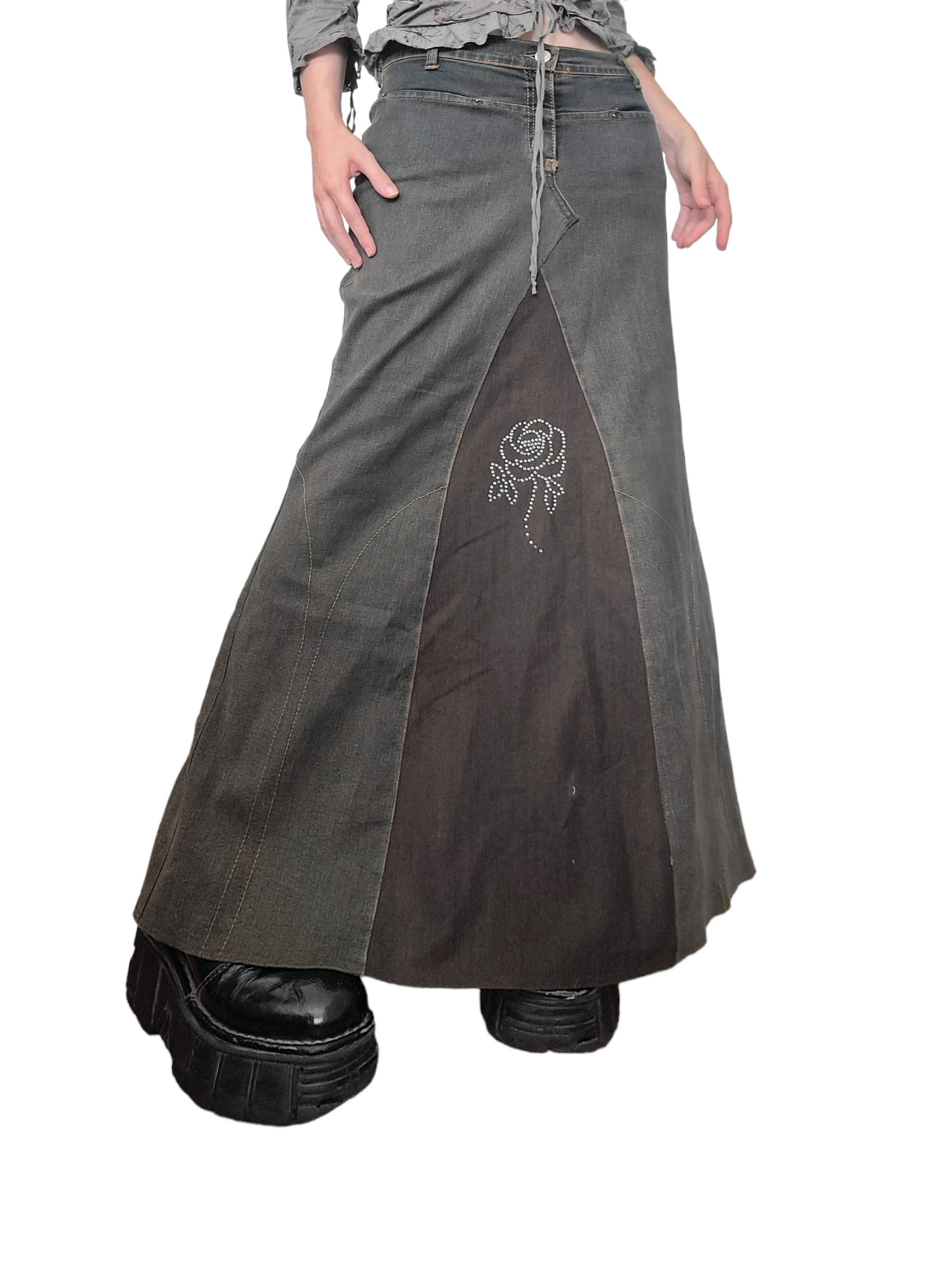 Denim 90s fairygrunge maxi skirt