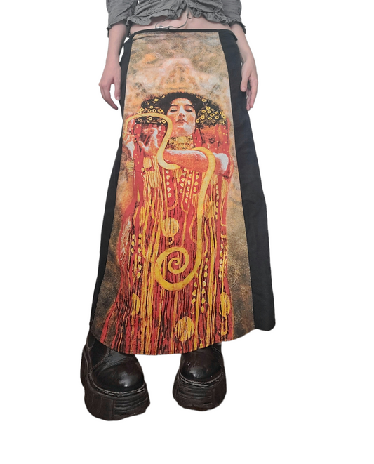 Cybery2k printed vintage archive Klimt maxi skirt