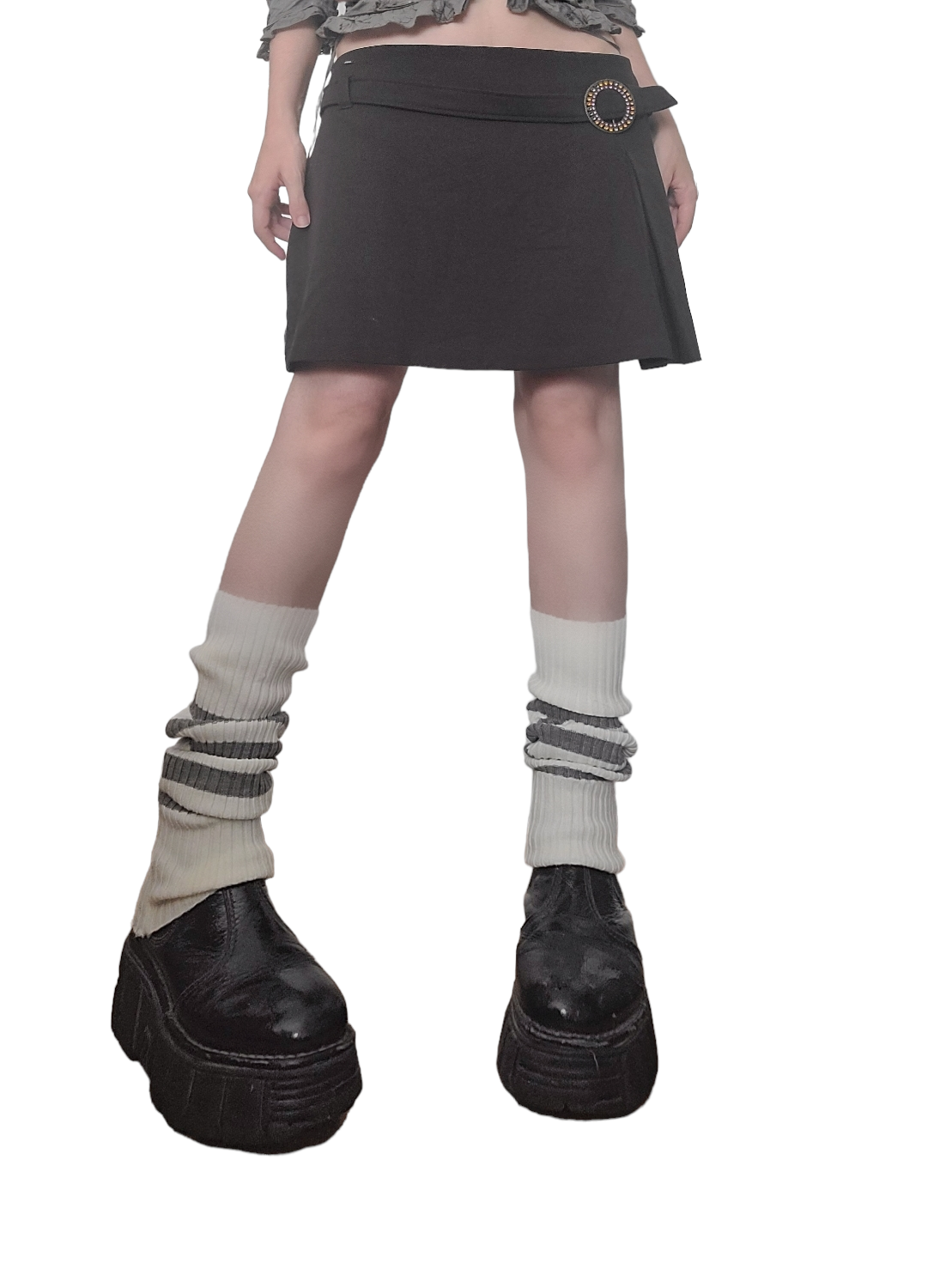 90s downtown brown pleated skirt