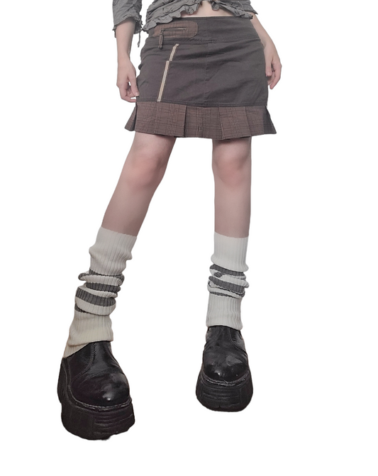 Downtown acubi plaid mini skirt y2k pleated grunge 