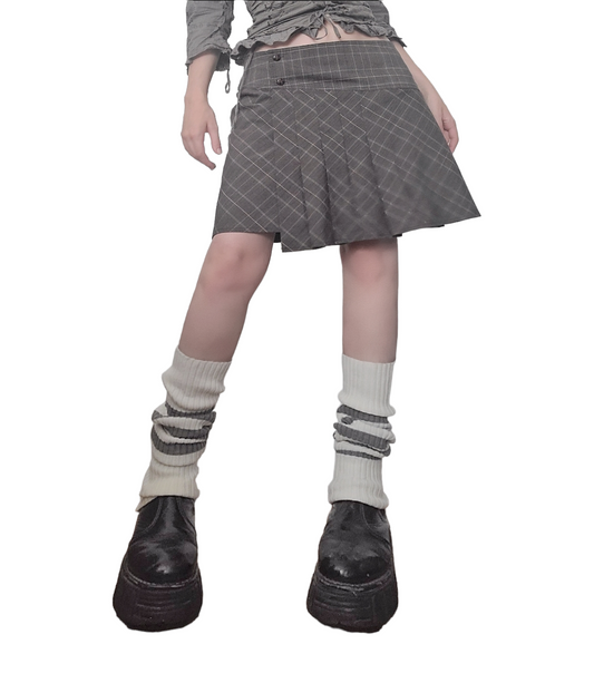 Plaid pleated y2k downtown mini skirt grunge 2000 acubi