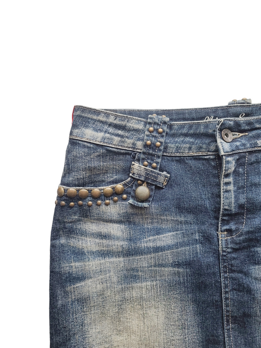 Denim cybery2k mini skirt