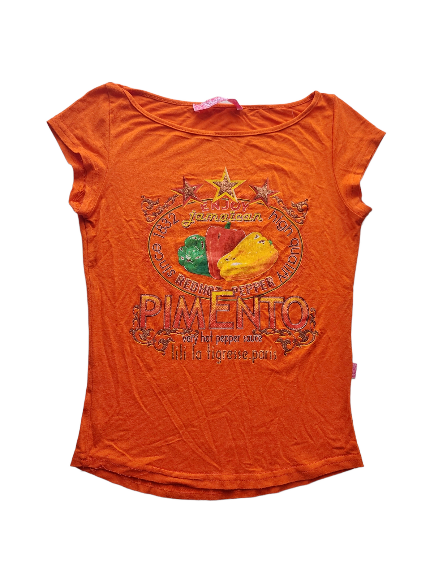 Printed y2k cybery2k mcbling strass top vintage harajuku gyaru