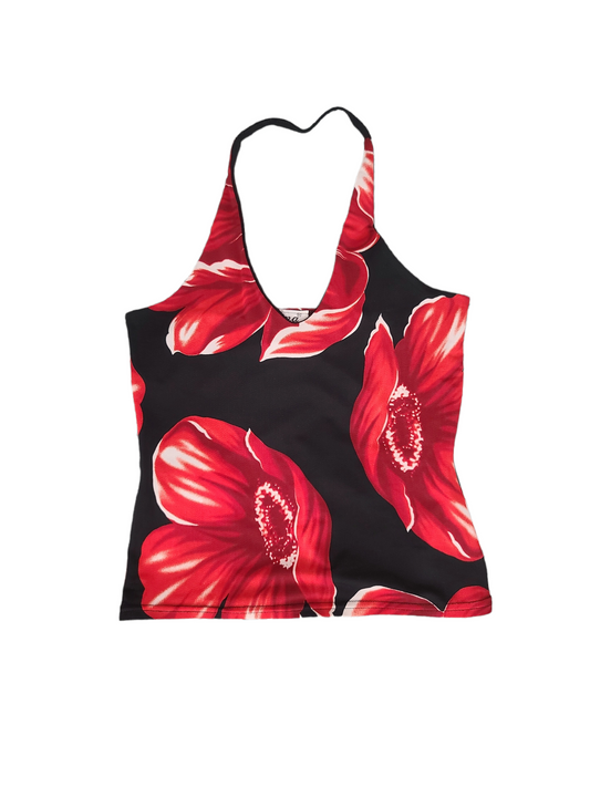 Backless top y2k vintage printed dos nus flowers 2000 fairy