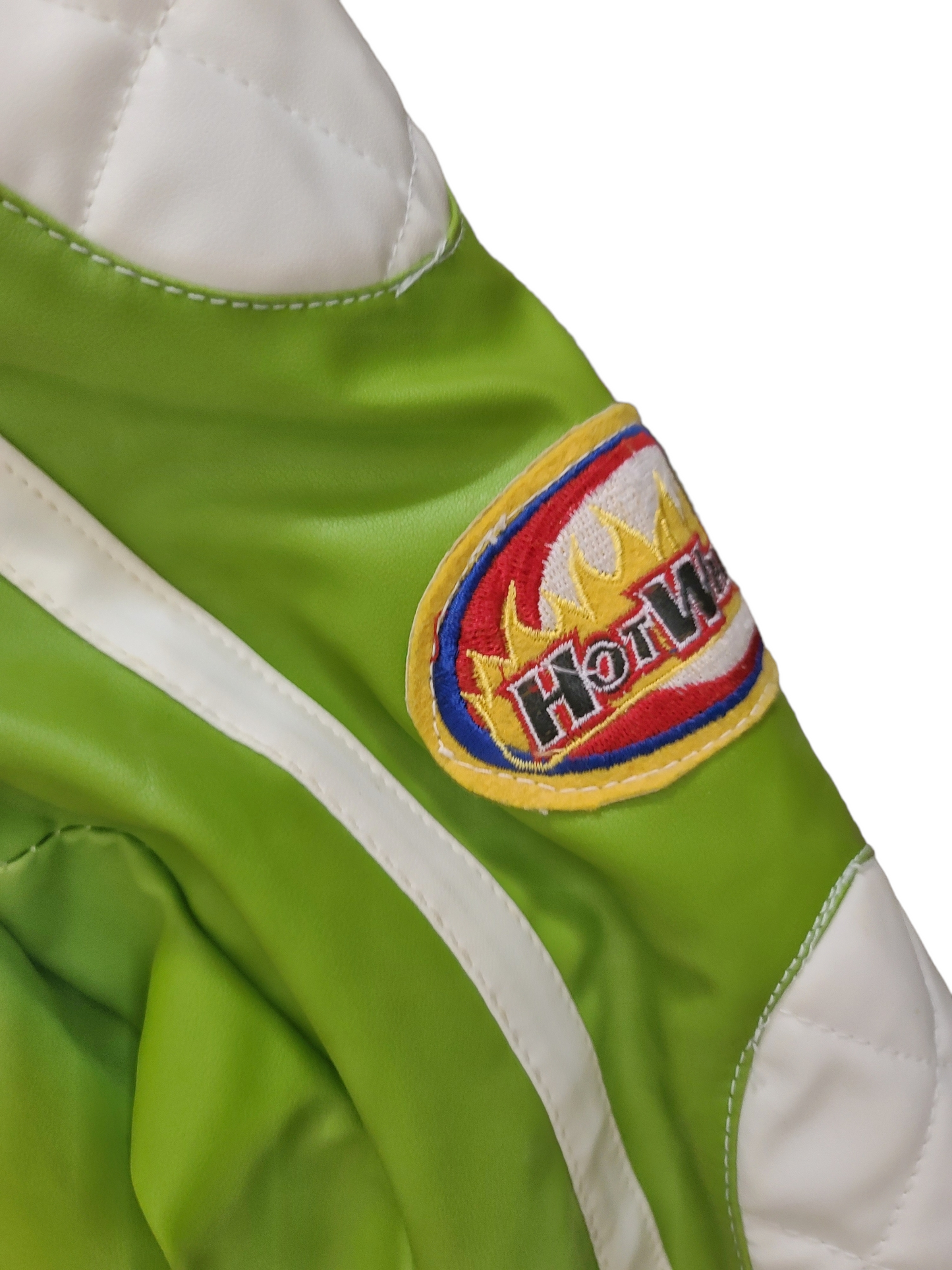 Green y2k biker jacket