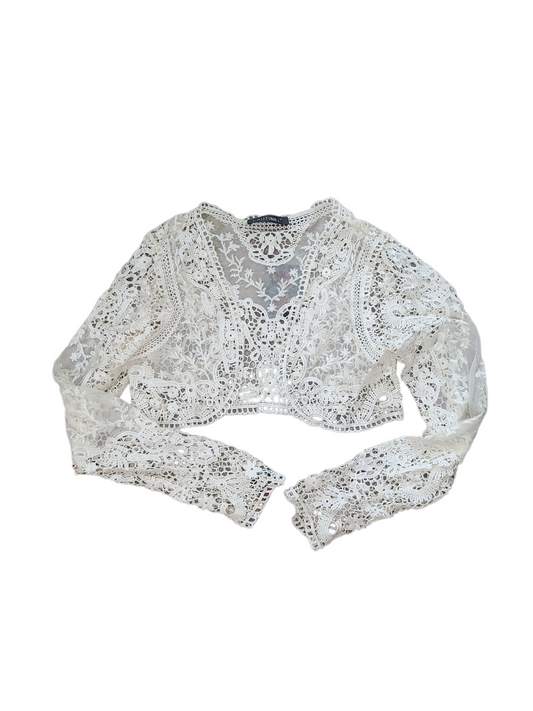 Lace white bohemian y2k vintage top fairy