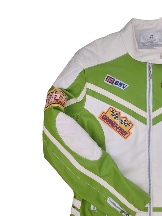 Veste motard verte y2k