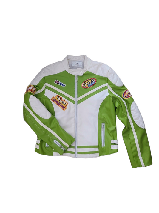 Y2k vintage pink oversize biker jacket grunge girly 