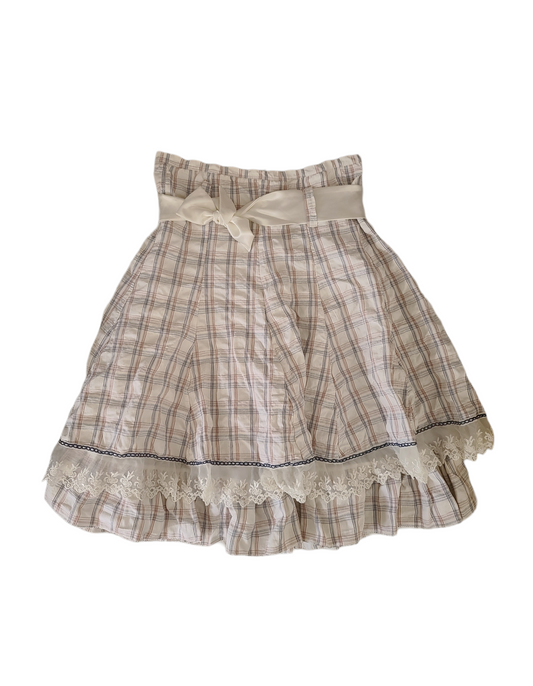 Coquette plaid y2k vintage lace cute kawaii skirt