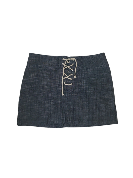 Denim vintage y2k skirt mini jupe en jean lace up lacets fairy fairygrunge bohem