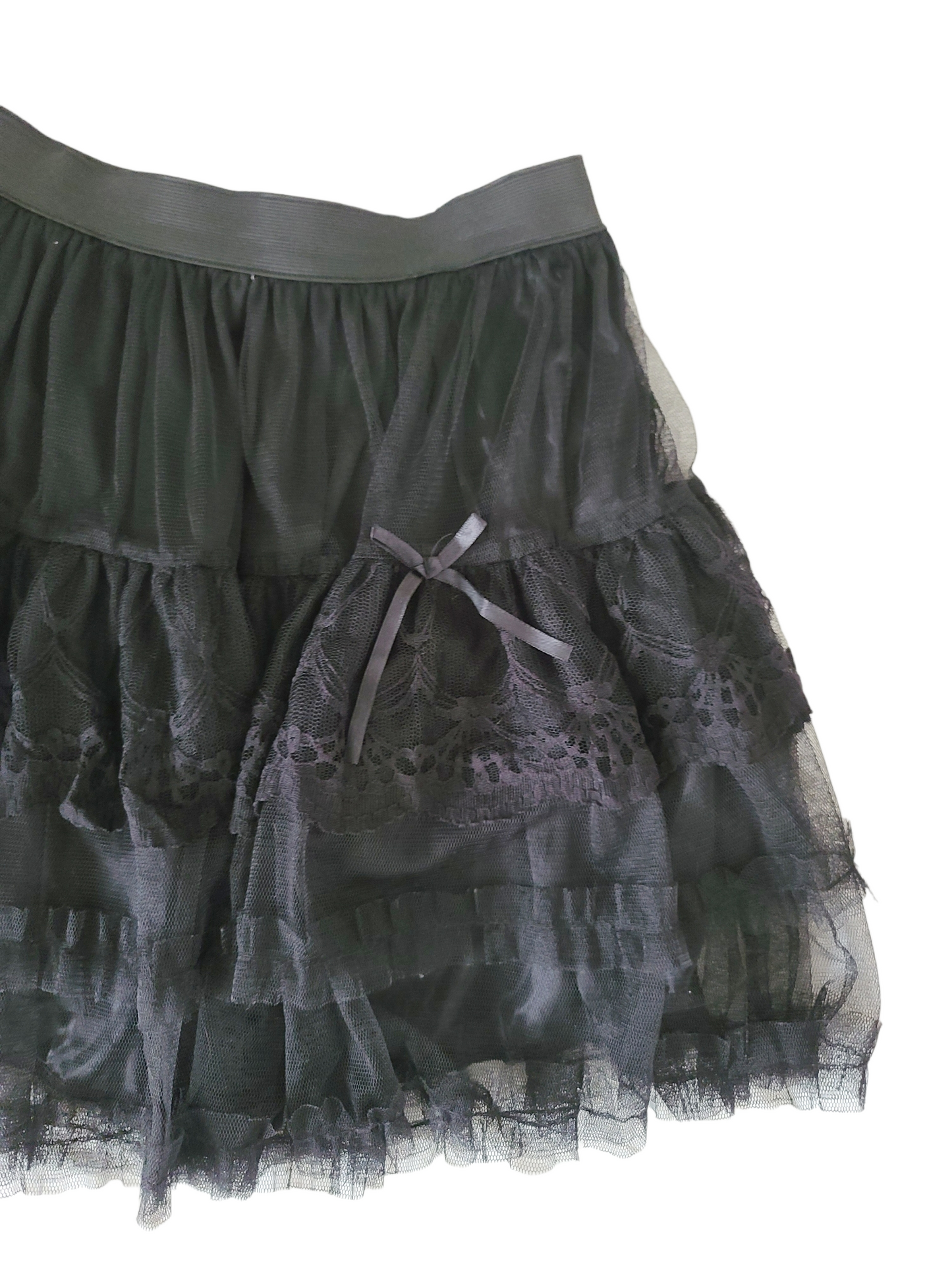 Y2k coquette ruffled lace skirt