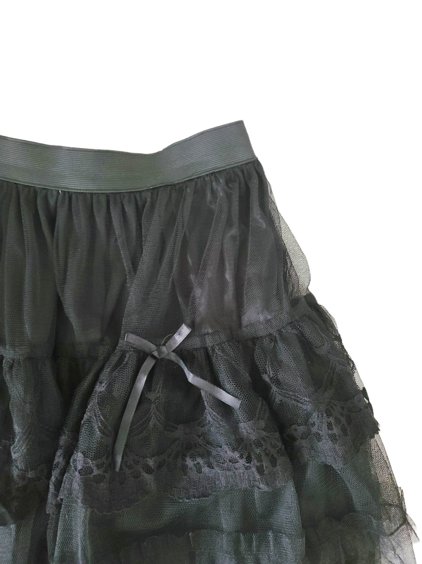 Y2k coquette ruffled lace skirt