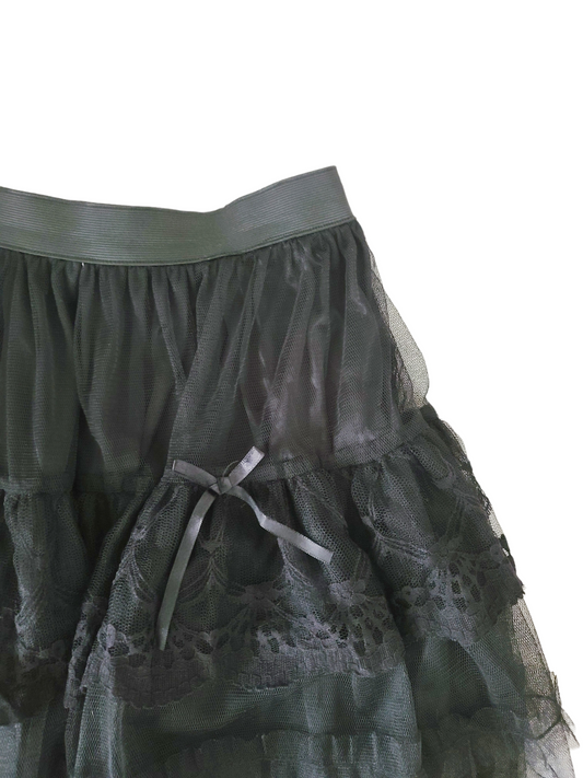 Y2k coquette ruffled lace skirt