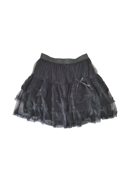 Y2k coquette ruffled lace skirt