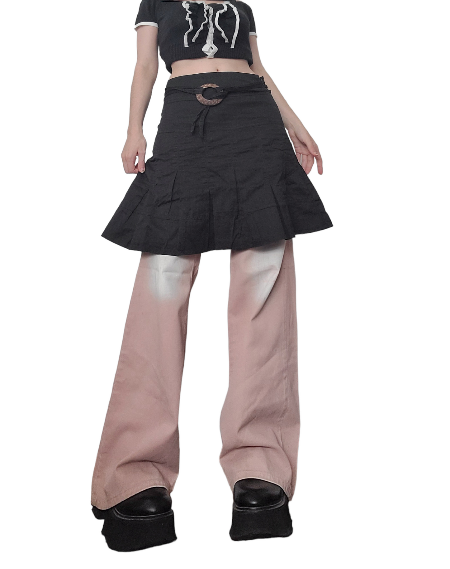 Downtown fairy bohemian y2k pleated skirt