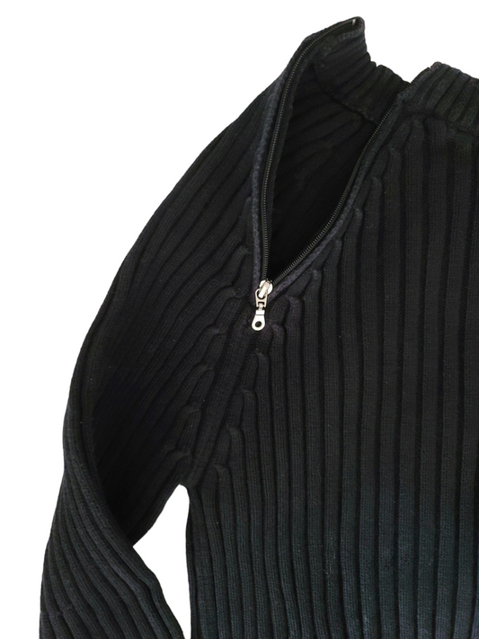 Cybergrunge black ribbed sweater